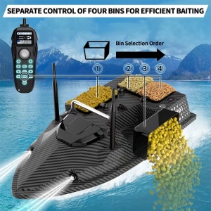 Etetőhajó iUni V803 PRO, GPS, Szonár Fish Finder, 12000mAh, 4 Etető Rekesz, 3kg, 500m, 15km/h - Img 10