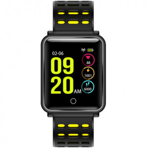 iUni M88 Plus Fitness karkötő, OLED kijelző, Bluetooth, lépésszámláló, értesítések, Android és iOS, Sárga - Img 5