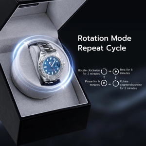 iUni Óraforgató Doboz 1db Órához, Watch Winder, Fekete-Szürke - Img 2