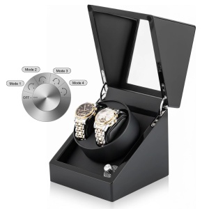 iUni Óraforgató Doboz 2db Órához, Watch Winder, 4 Programok, Fekete - Img 2