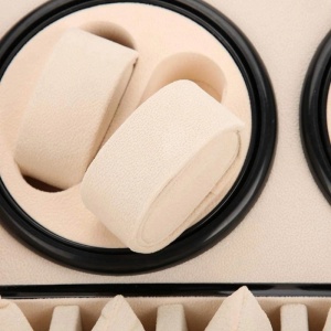 iUni Óraforgató Doboz 4db Órához + 6 Tárolóhely, Watch Winder, Fekete-Krém - Img 10