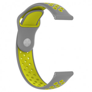 Okosóra óraszíj iUni, Gear S2 Sport 20 mm Szilikon Szürke/Sárga - Img 3