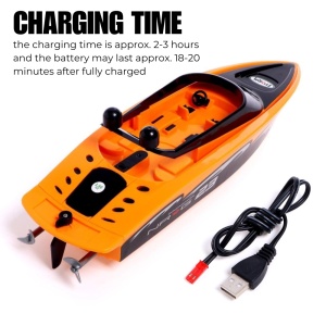 Távirányító csónak iUni RC Racing Boat 3323 Vízálló, 2.4Ghz frekvencia, Narancs - Img 7