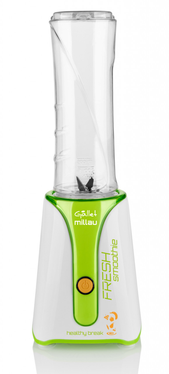 He thermometer peppermint Blender Smoothie maker GALLET MILLAU MS590, 350 W, bol 600 ml BPA free, alb  cu verde