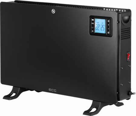 Convector electric de podea ECG TK 2080 DR negru, 2000 W, 3 trepte, termostat, LCD