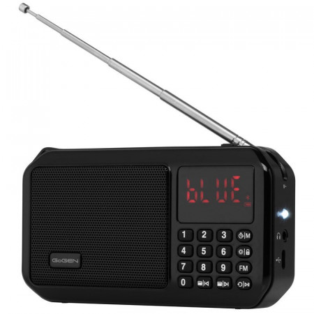 Radio portabil cu acumulator GoGEN FMP 125 BTB, FM, Bluetooth, lanterna, card micro SD, negru