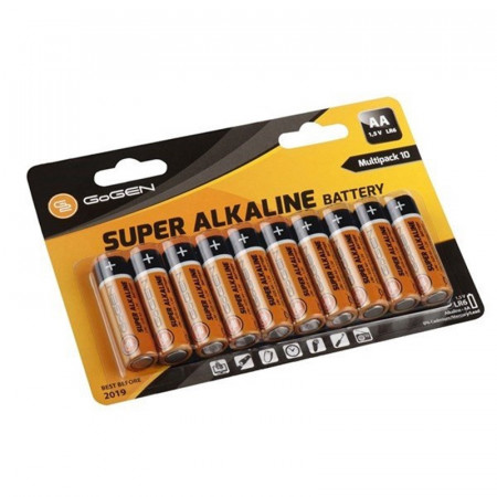 Set baterii Alcaline GoGEN SUPER AA, LR06, blister 10 buc