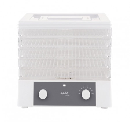 Deshidrator-uscator de alimente GALLET LAPALISSE DES121, 250 W, 5 niveluri, gri cu alb
