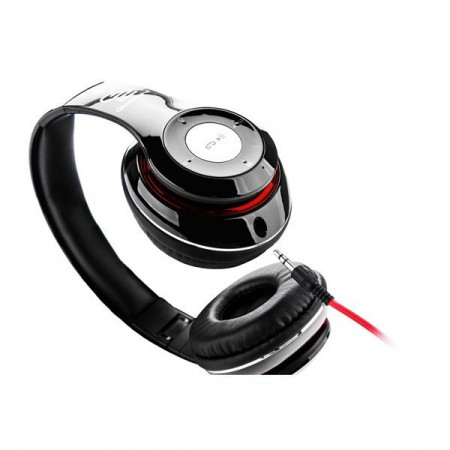 Casti audio fara fir GoGEN HBTM 41BR, Bluetooth, radioFM incorporat, microfon, negru cu rosu