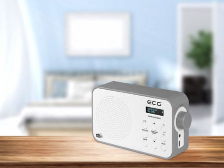 Radio portabil ECG RD 110 DAB cu tuner DAB+ si FM, alb, 1,2 W, memorie 30 de posturi