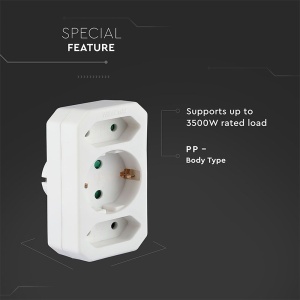 ADAPTOR 3 PRIZE 1X16A 2x2.5A MAX 3500W - Img 9