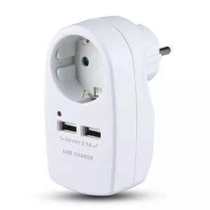 ADAPTOR PRIZA 16A 3680W + 2USB 2.1A, ALB - Img 2