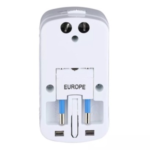 ADAPTOR UNIVERSAL PRIZA (UK,US,EU) CU PROTECTIE SI 2USB 2.1A - Img 4