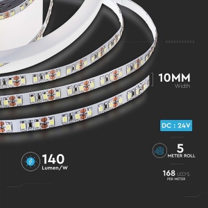 BANDA LED SM2835 24V 168LED/M 4000K IP20 5M - Img 7