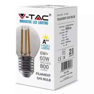 BEC FILAMENT LED G45 E27 6W 4000K ALB NEUTRU - Img 3