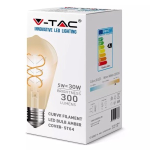 BEC LED ST64 E27 5W CU FILAMENT 2200K ALB CALD MODEL VINTAGE - Img 3