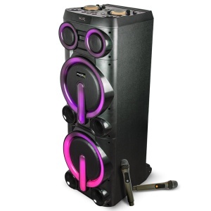 BOXA PORTABILA 2X10" BLUETOOTH/AUX/USB + MIC WIRELESS UHF - Img 5