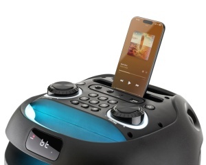 Boxa portabila GoGEN PARTEE BPS 696, 70 W, Bluetooth, Karaoke cu microfon, FM, USB, AUX, LED, TWS, Negru - Img 6