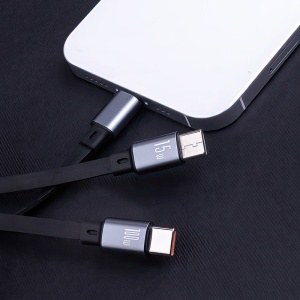 CABLU 3IN1 USB - LIGHTNING + 2 X USB-C 1.2M - NEGRU - Img 11
