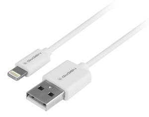 Cablu de incarcare si transfer de date GoGEN, USB la Lightning, 2 metri, alb - Img 1