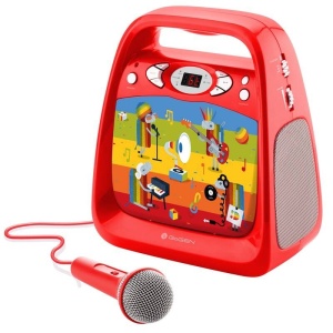 CD player cu Bluetooth si functie karaoke GoGEN DECKO, USB, MP3, Microfon, Rosu - Img 1