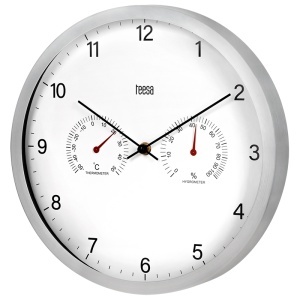CEAS PERETE 30CM TERMOMETRU HIGROMETRU TEESA - Img 2