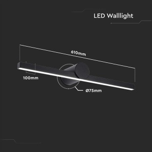 CORP ILUMINAT LED MONTAJ DEASUPRA OGLINZII 10W 3000K - NEGRU - Img 4