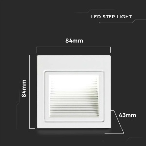 CORP ILUMINAT LED STEPLIGHT MONTAJ SCARA/PERETE 3W 4000K ALB NEUTRU - Img 4
