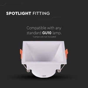 CORP SPOT GU10 PATRAT 93X93X55MM - ALB - Img 5