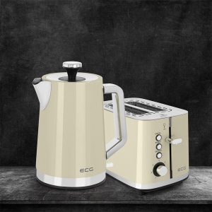 Fierbator electric ECG RK 1766 Vintage Vanilla, 2200 W, 1.7 litri, otel inoxidabil, crem - Img 12