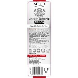 FORMA DE COPT SILICON ROTUNDA AIR FRYER ADLER - Img 7