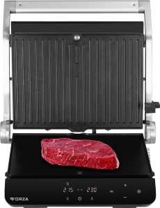 Grill electric ECG FORZA 5200 Fuego, 2000W, 80-230 °C, 2 termostate, cronometru, deschidere 180°, capac din otel inoxidabil - Img 2