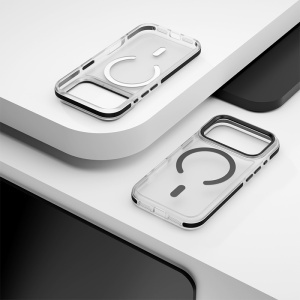 HUSA PROTECTIE MAG CASE IPHONE 17 PRO MAX - TRANSPARENT/NEGRU - Img 8