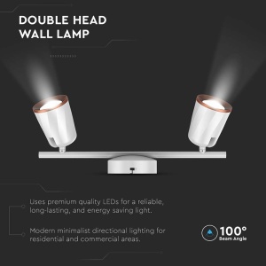 LAMPA LED MONTAJ PERETE 2X6W 4000K ALB NEUTRU - ALB - Img 5