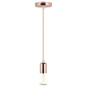 PENDUL TAVAN SOCLU E27 METAL GOLD ROSE - Img 3