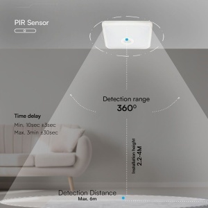 PLAFONIERA LED 12W IP20 SENZOR DE MISCARE 3IN1 - ALB - Img 5