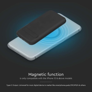 POWER BANK 10000MAH CU INEL MAGNETIC INCARCARE WIRELESS - NEGRU - Img 4