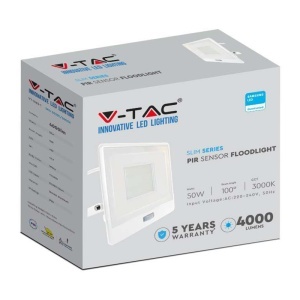 REFLECTOR LED SMD 50W 4000K IP65 CU SENZOR MISCARE - ALB - Img 8