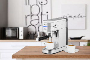 RESIGILAT - Espressor manual ECG ESP 20501, 1450 W,1.25 L, 20 bar, capsule Nespresso, PAD-uri, dispozitiv spumare, otel inoxidabil - Img 5