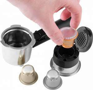 RESIGILAT - Espressor manual ECG ESP 20501, 1450 W,1.25 L, 20 bar, capsule Nespresso, PAD-uri, dispozitiv spumare, otel inoxidabil - Img 15