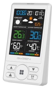 RESIGILAT - Statie meteo cu prognoza animata GoGEN ME 1250W, LCD color, senzor extern fara fir, alb - Img 4