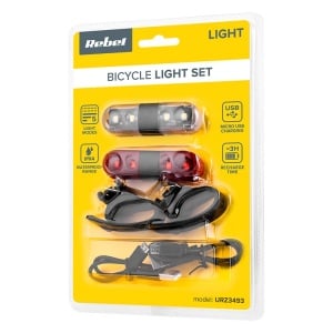 SET ILUMINAT BICICLETA FATA SPATE USB - Img 5