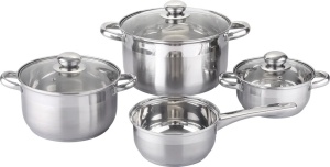 Set vase de gatit Michelino, 7 piese, otel inoxidabil, inductie, argintiu - Img 2