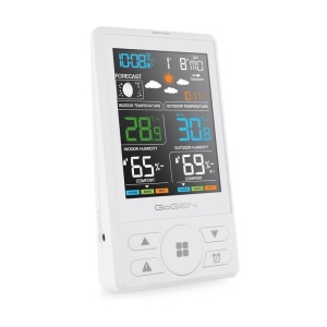 Statie meteo cu prognoza animata GoGEN ME 1250W, LCD color, senzor extern fara fir, alb - Img 3