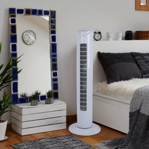 Ventilator turn LENTZ 80043, 45W, 81cm, 3 viteze, oscilatie, alb - Img 5