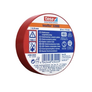 BANDA IZOLATOARE TESAFLEX 20M ROSU 10 BUC - Img 2