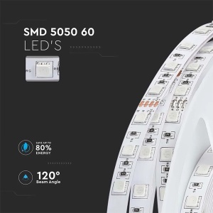 BANDA LED SMD5050 24V 60LED/M 6400K IP20 5M - Img 7
