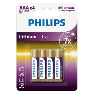 BATERIE LITHIUM ULTRA LR3 AAA BLISTER 4 BUC PHILIPS - Img 1