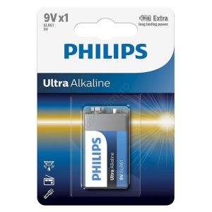 BATERIE ULTRA ALKALINE 9V BLISTER 1 BUC PHILIPS - Img 2