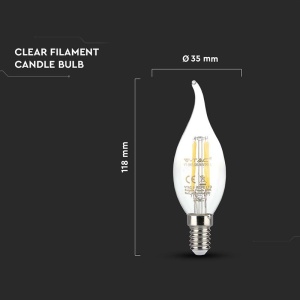 BEC E14 CU FILAMENT LED 4W 3000K - Img 4
